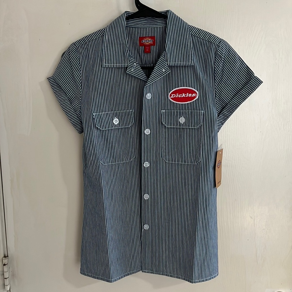 Dickies navy stripped shirt.